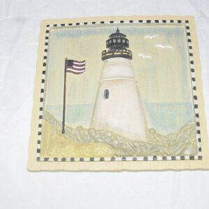 Lighthouse Cove III ceramic art by Beth Logan